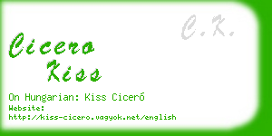 cicero kiss business card